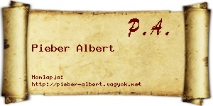 Pieber Albert névjegykártya